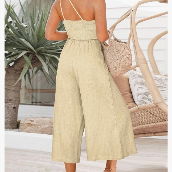 Womens High Waist Casual Wide Leg Jumpsuit Romper - Picture 6 of 6